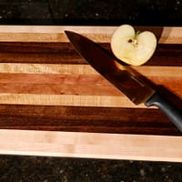 img_1377 Edge Grain Hardwood Cutting Board – 16” x 10” x 1” (Maple, Cherry, Peruvian Walnut)