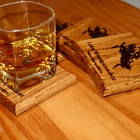 img_1406 Lake Winnipesaukee Design Red Oak Coasters – Set of 4