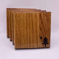 img_8877 Old Flag Of Maine Red Oak Coasters - Vintage Maine Gift - Set Of 4