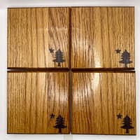 img_8878 Old Flag Of Maine Red Oak Coasters - Vintage Maine Gift - Set Of 4