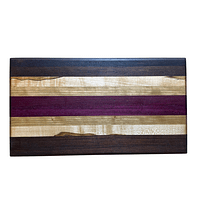 1 Edge Grain Hardwood Cutting Board – Cherry, Ambrosia Maple, Peruvian Walnut & Purpleheart (8″ × 15″ × 1.25″)