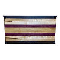2 Edge Grain Hardwood Cutting Board – Ambrosia Maple, Cherry, Peruvian Walnut & Purpleheart (8″ × 15″ × 1.25″)