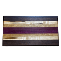 2 Edge Grain Hardwood Cutting Board – Cherry, Ambrosia Maple, Peruvian Walnut & Purpleheart (8″ × 15″ × 1.25″)