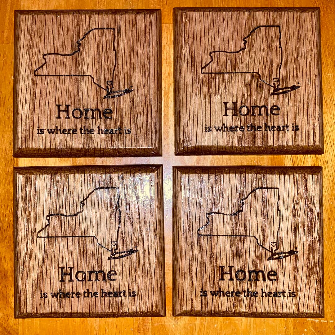 CUSTOM ORDER - Red Oak Coaster Set (Set of 4) - Image 2