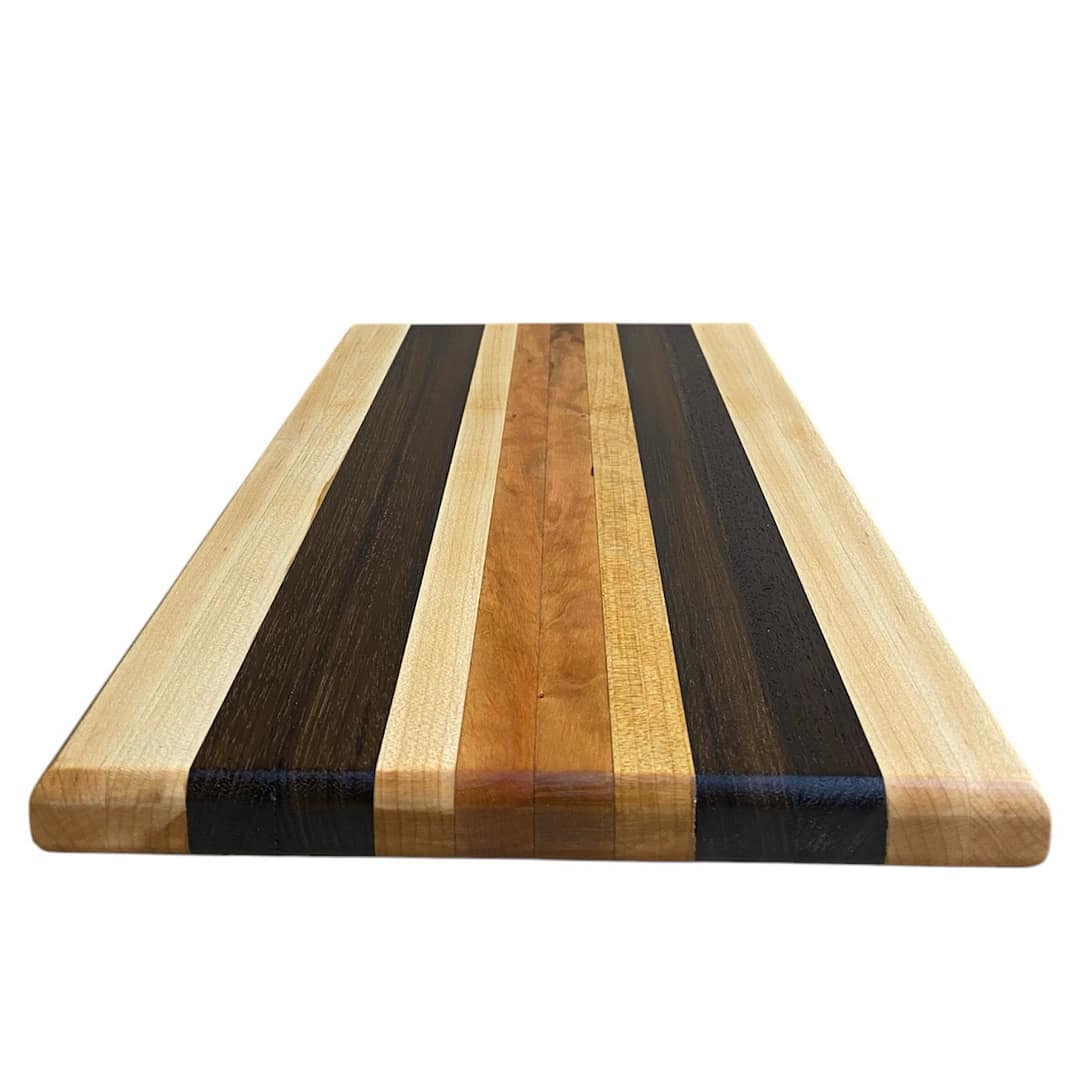 Edge Grain Hardwood Cutting Board – 16” x 10” x 1” (Maple, Cherry, Peruvian Walnut) - Image 2