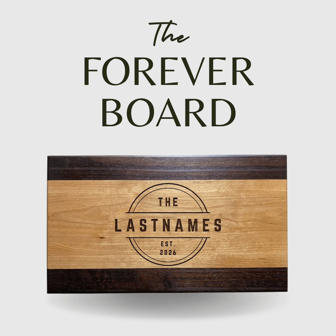 The Forever Board | Personalized Wedding Cutting Board | Walnut & Cherry