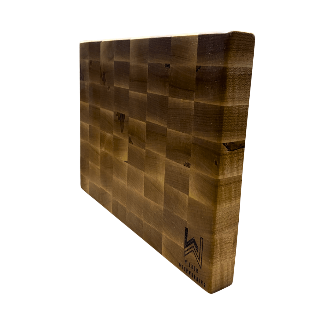 End Grain Hardwood Cutting Board – Curly Ambrosia Maple (11″ × 8″ × 1.5″) - Image 3