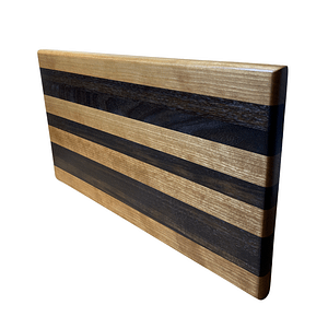 2 Hardwood Cutting Board – Cherry & Walnut Striped Edge Grain (16″ × 10″ × 1″)