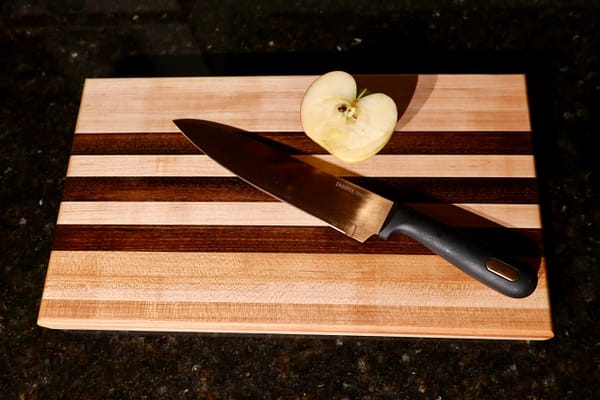 img_1379 Edge Grain Hardwood Cutting Board β 15.5β x 9β x 1.5β (Maple & Peruvian Walnut)