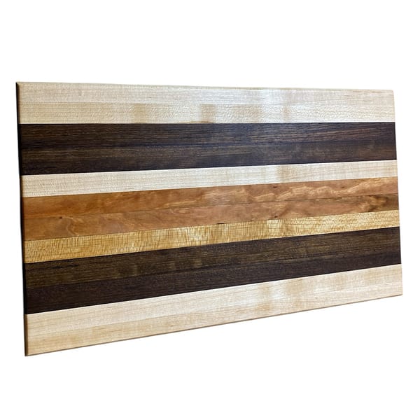 photoroom_20250124_213252 Edge Grain Hardwood Cutting Board – 16” x 10” x 1” (Maple, Cherry, Peruvian Walnut)
