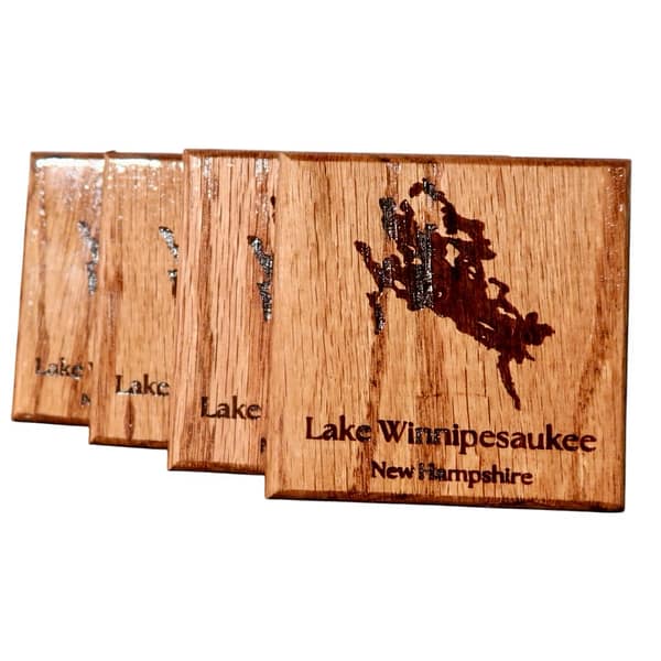 photoroom_20250124_230126 Lake Winnipesaukee Design Red Oak Coasters – Set of 4