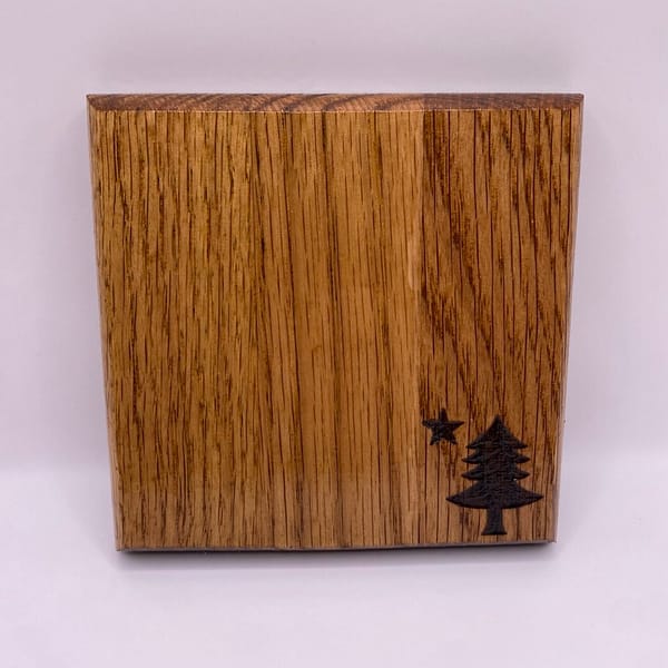 img_8876 Old Flag Of Maine Red Oak Coasters - Vintage Maine Gift - Set Of 4