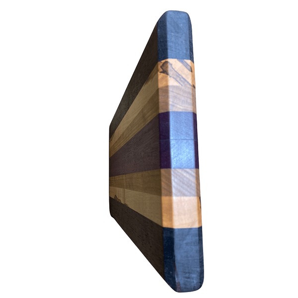 4 Edge Grain Hardwood Cutting Board – Cherry, Ambrosia Maple, Peruvian Walnut & Purpleheart (8″ × 15″ × 1.25″)