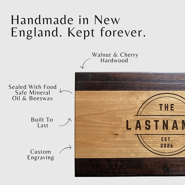 2 The Forever Board | Personalized Wedding Cutting Board | Walnut & Cherry