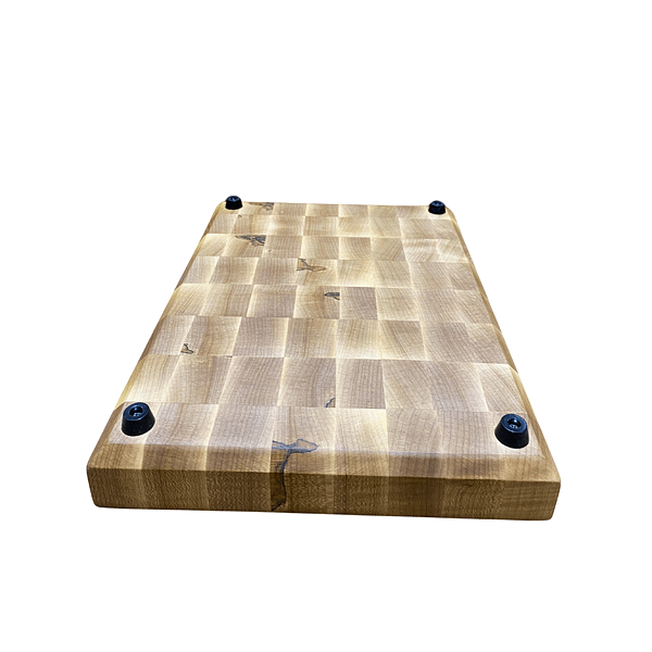 4 End Grain Hardwood Cutting Board – Curly Ambrosia Maple (11″ × 8″ × 1.5″)
