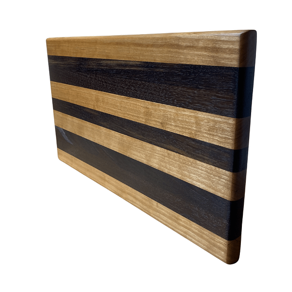 1 Hardwood Cutting Board – Cherry & Walnut Striped Edge Grain (16″ × 10″ × 1″)
