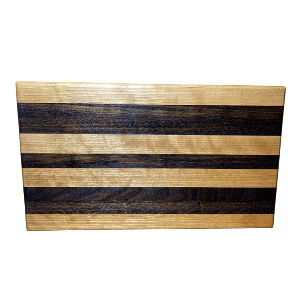 4 Hardwood Cutting Board – Cherry & Walnut Striped Edge Grain (16″ × 10″ × 1″)