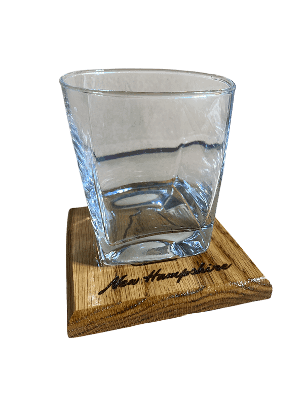 Photoroom_20250213_135739 New Hampshire State Coasters - Red Oak Wood - Rustic New England Decor - Housewarming Gift - Set of 4