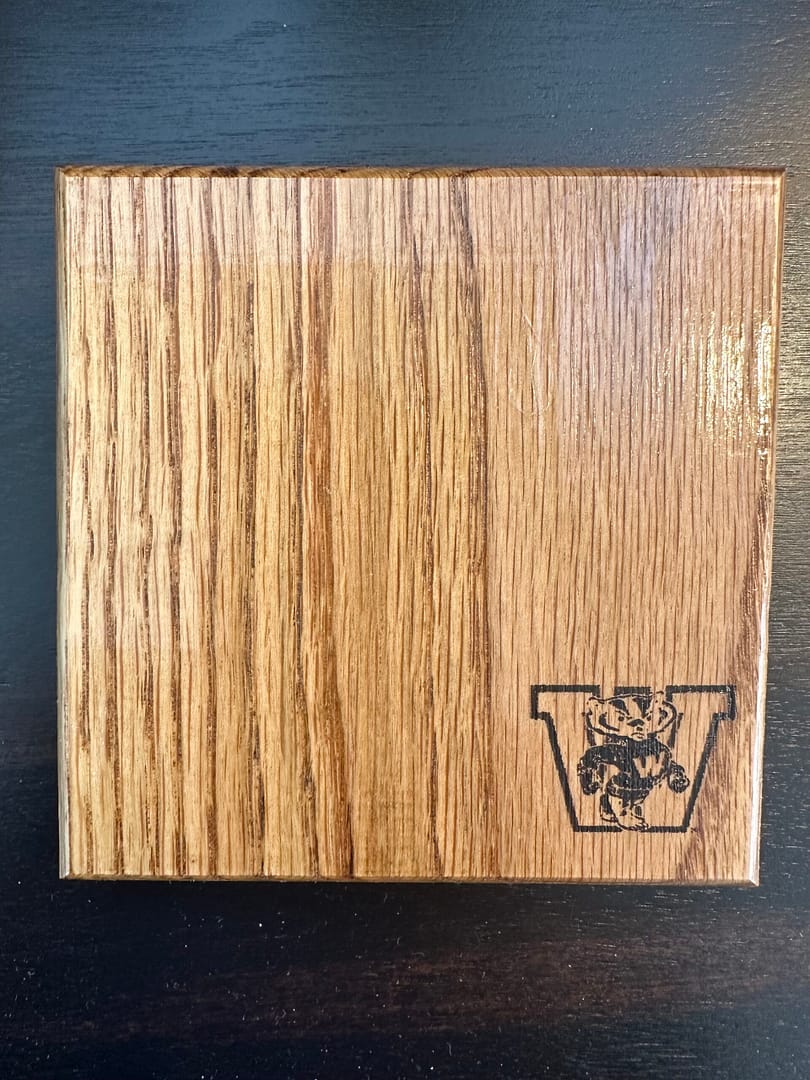 CUSTOM ORDER - Red Oak Coaster Set (Set of 4) - Image 3